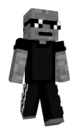 black and cod gray Minecraft skin — Slim model