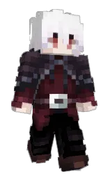 black and white Minecraft skin — Slim model — first worn by Slipper023