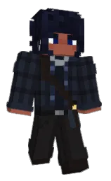 ebony clay and shark Minecraft skin — Classic model — first worn by Peachgoop