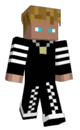 black and white Minecraft skin — Classic model — first worn by v2lzz