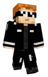 black and fiery orange Minecraft skin — Classic model — first worn by Xylem01