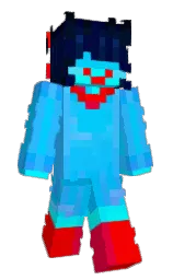 dodger blue and bright turquoise Minecraft skin — Slim model