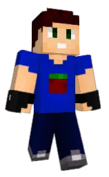 international klein blue and peach orange Minecraft skin — Classic model