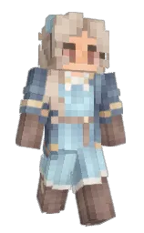 almond frost and slate gray Minecraft skin — Slim model — first worn by TheVisionaryLua