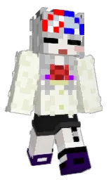ecru white and silver Minecraft skin — Classic model — first worn by jaemjaem_pp