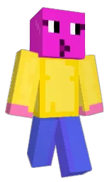 black and shocking pink Minecraft skin — Classic model
