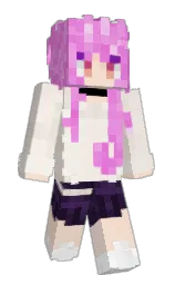 white linen and dawn pink Minecraft skin — Slim model — first worn by BasiccTG