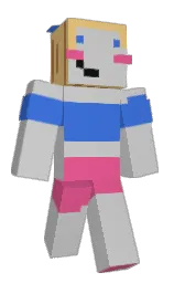silver and royal blue Minecraft skin — Slim model — first worn by nilumasi