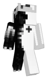 black and white Minecraft skin — Classic model