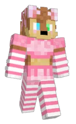 tickle me pink and white Minecraft skin — Classic model — first worn by Chasey_Fluff