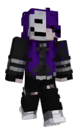 Temptattion's Minecraft skin wearing the Purple Heart cape