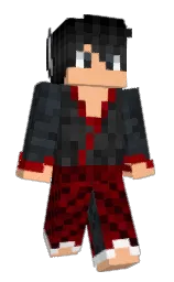 black and peach orange Minecraft skin — Slim model — first worn by bulderr
