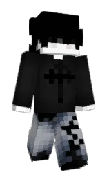 black and cod gray Minecraft skin — Slim model — first worn by iizl
