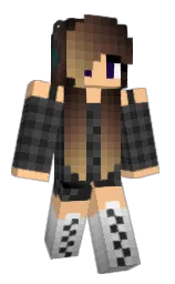 peach orange and mine shaft Minecraft skin — Classic model — first worn by emmlly
