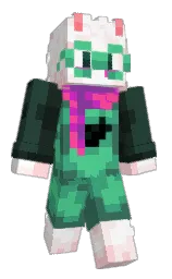 white and ocean green Minecraft skin — Classic model — first worn by AstriumNox