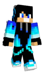 black and cyan / aqua Minecraft skin — Classic model