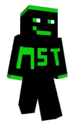 black and green Minecraft skin — Classic model