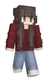 wine berry and woody brown Minecraft skin — Slim model