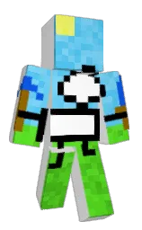white and black Minecraft skin — Classic model — first worn by ColaMilkTea