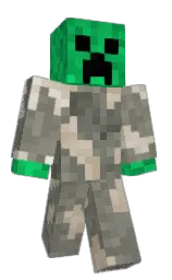 white and malachite Minecraft skin — Classic model — first worn by FemurDealer
