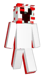 white and red Minecraft skin — Classic model — first worn by _Gubby_XD