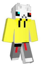 white and golden fizz Minecraft skin — Classic model — first worn by PickaxeRory