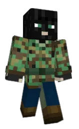 cod gray and hippie green Minecraft skin — Classic model — first worn by ra1d3n00