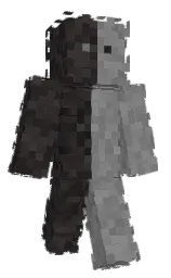 mine shaft and gray Minecraft skin — Classic model