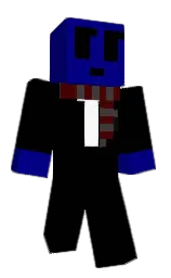black and navy blue Minecraft skin — Classic model — first worn by jakiilli