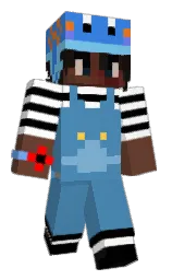 black and steel blue Minecraft skin — Classic model — first worn by SweetFunCoolboy