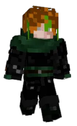black and cod gray Minecraft skin — Slim model — first worn by SewageRatto