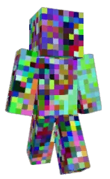 pastel green and black Minecraft skin — Classic model — first worn by Tsunei