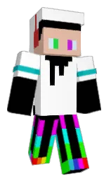 black and white Minecraft skin — Classic model