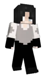 black and cod gray Minecraft skin — Slim model