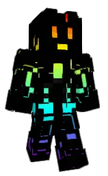 black and cyan / aqua Minecraft skin — Classic model