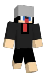 mine shaft and black Minecraft skin — Classic model