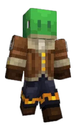 steel gray and green pea Minecraft skin — Classic model — first worn by cubed_turtle
