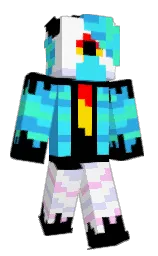 black and white Minecraft skin — Classic model — first worn by Wikiforr