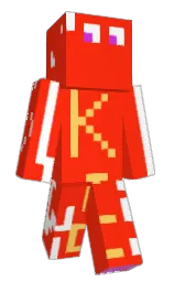 scarlet and white Minecraft skin — Classic model