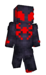 steel gray and red Minecraft skin — Slim model