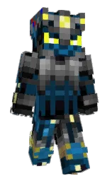 black and cod gray Minecraft skin — Slim model — first worn by Noki11