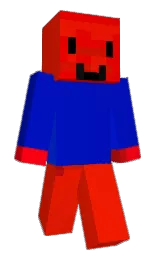 scarlet and dark blue Minecraft skin — Classic model — first worn by ZINTHR