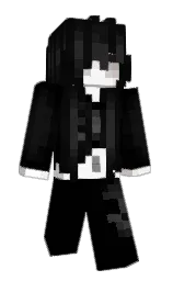 black and cod gray Minecraft skin — Slim model — first worn by xyxies