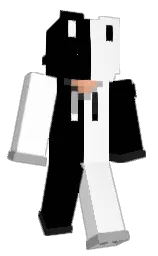 black and white Minecraft skin — Classic model