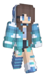 RubyMtz's Minecraft skin wearing the Aurora cape