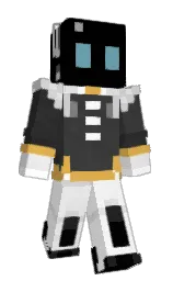 black and white Minecraft skin — Classic model — first worn by BAI_Line