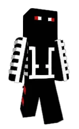 black and white Minecraft skin — Classic model