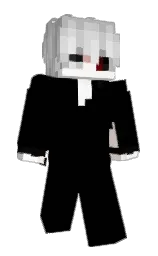 black and silver Minecraft skin — Slim model