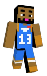 luxor gold and dodger blue Minecraft skin — Classic model — first worn by Pearrot