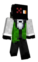 black and cod gray Minecraft skin — Classic model — first worn by dynorespawned